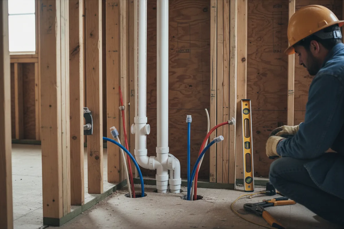 Drain and supply rough-in during Garbage Disposal Repair in Bend